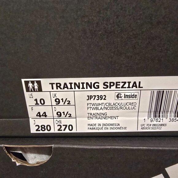 Adidas Training Spezial White Black Gum JP7392 Mens Size 10 Crossfit NEW CORDURA - Picture 10 of 16